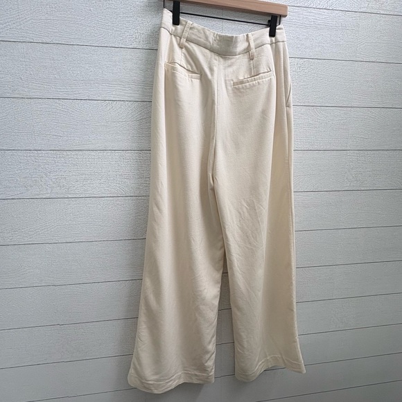House of Harlow 1960 Ivory High-Waist Wide Leg Pleated Trousers Size 6 - Picture 4 of 8